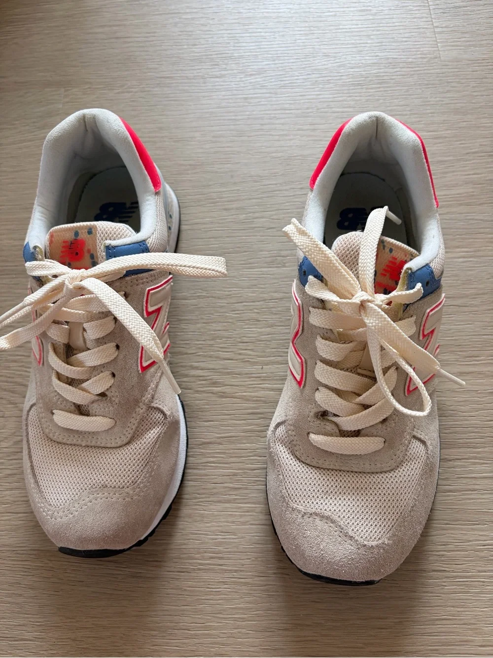 New Balance 574 Raw Silk Vivid Coral Sneakers Womens Size 6.5
